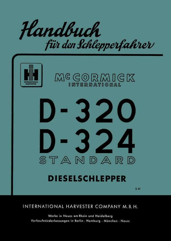 Mc Cormick D-320 und D-324 Standard Betriebsanleitung, Buchcover