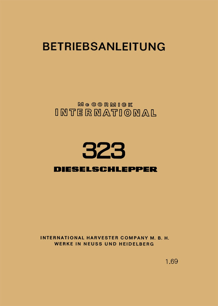 Mc Cormick IHC 323 Betriebsanleitung, Buchcover