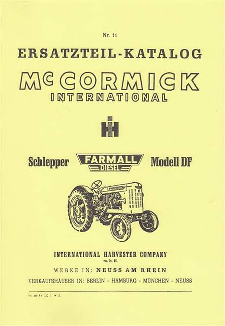 IHC Mc Cormick "Farmall Diesel" Modell DF, Ersatzteil-Katalog, Buchcover