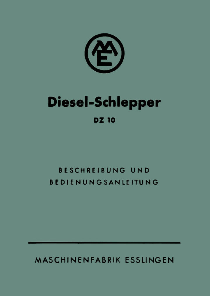 Esslingen Diesel-Schlepper DZ 10 Bedienungsanleitung, Buchcover