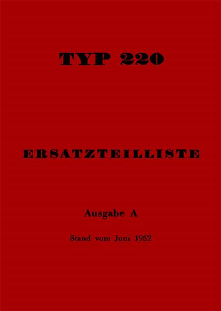 Mercedes Typ 220 Baumuster W187 Ersatzteilkatalog, Buchcover