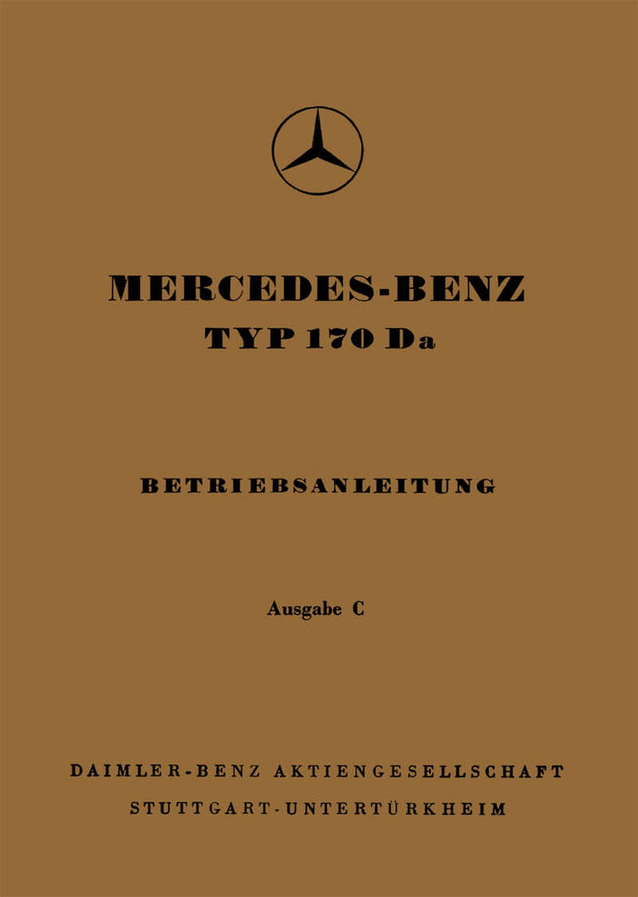 Mercedes Benz 170 Da (Diesel), Betriebsanleitung, Buchcover