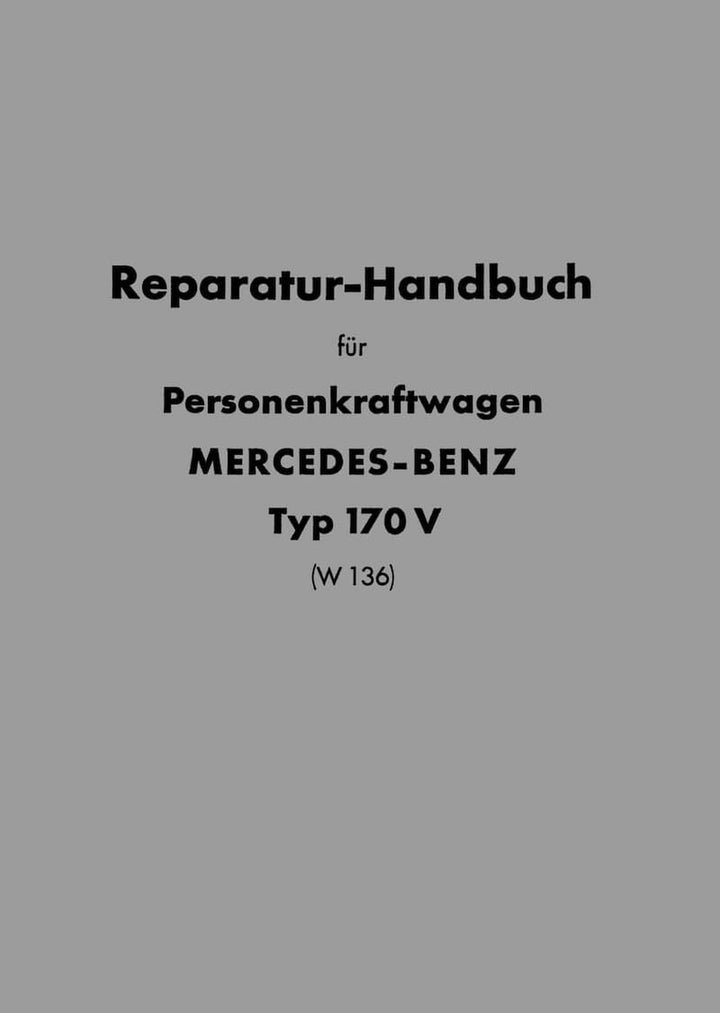 Mercedes-Benz 170V (W136) Reparatur-Handbuch, Buchcover