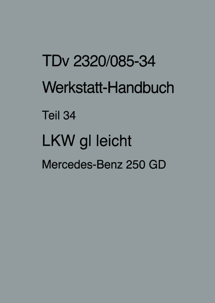 Mercedes-Benz 250 GD Werkstatthandbuch, Buchcover
