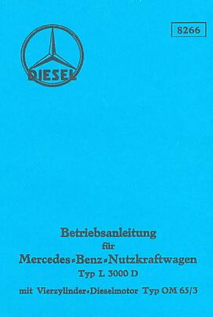 Mercedes Benz Nutzkraftwagen, Typ L 3000 D, Betriebsanleitung, Buchcover