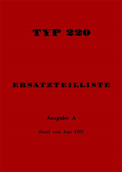 Mercedes Typ 220 Baumuster W187 Ersatzteilkatalog - gedrucktes Buch zum Bestpreis! - verwuester.net