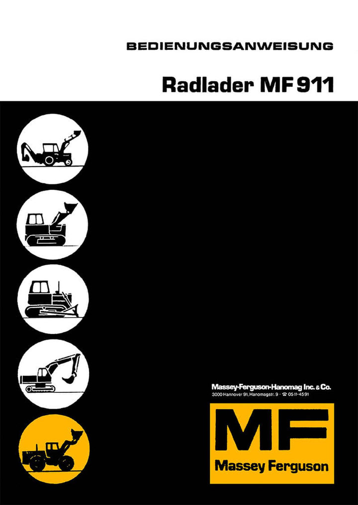 Massey Ferguson Radlader MF 911 Betriebsanleitung, Buchcover