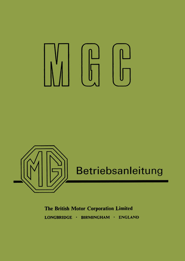 MG C Betriebsanleitung, Buchcover