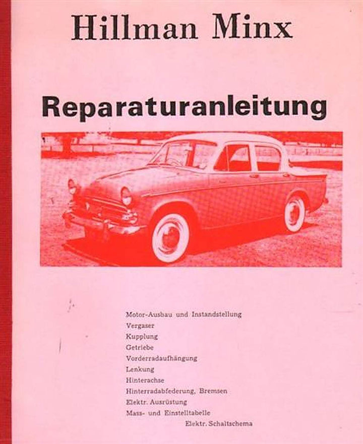 Hillman Minx Mark Reparaturanleitung, Buchcover