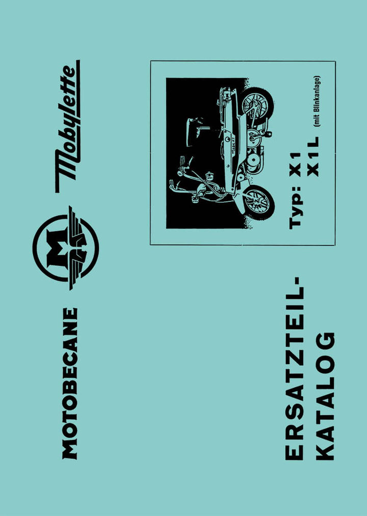 Motobecane Mobylette Typ X1 und X1L Ersatzteilkatalog, Buchcover