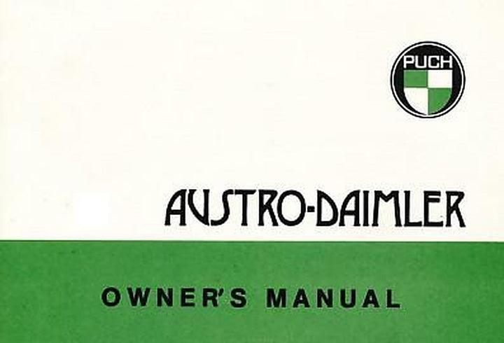Puch Austro Daimler Owners Manual, Buchcover