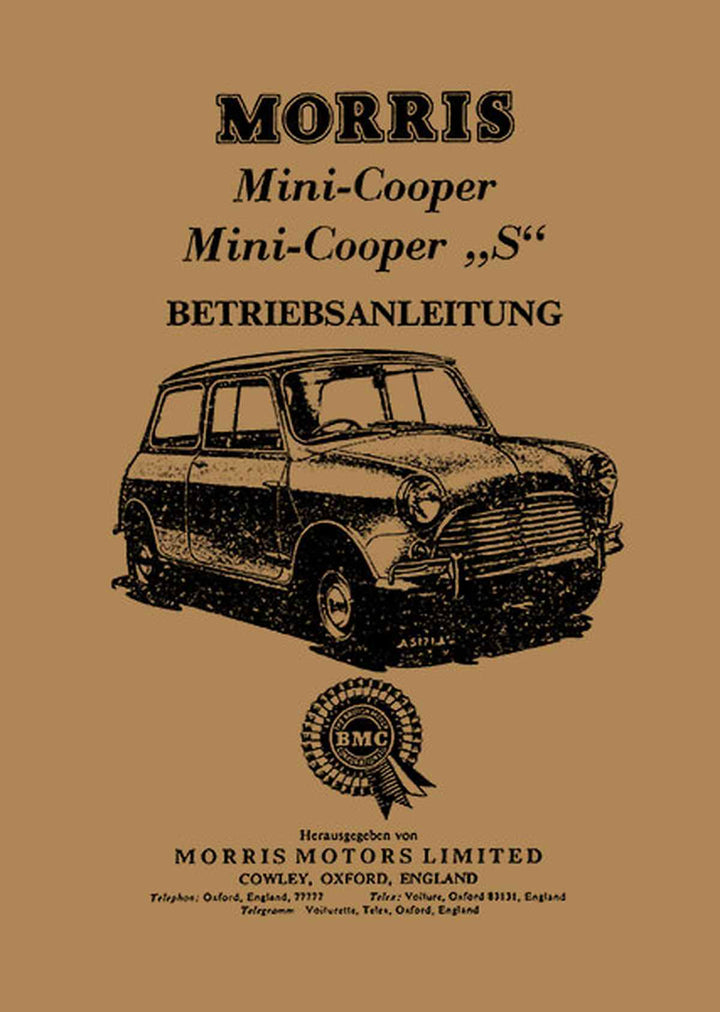Morris Mini-Cooper und Mini-Cooper S Betriebsanleitung, Buchcover