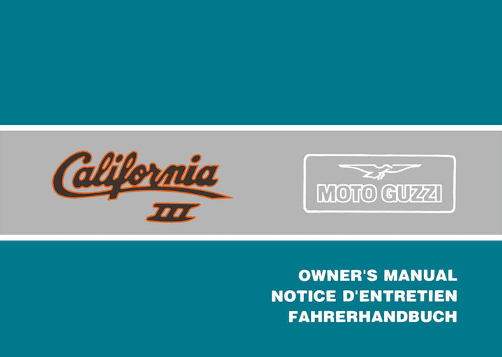 Moto Guzzi California III Betriebsanleitung, Buchcover