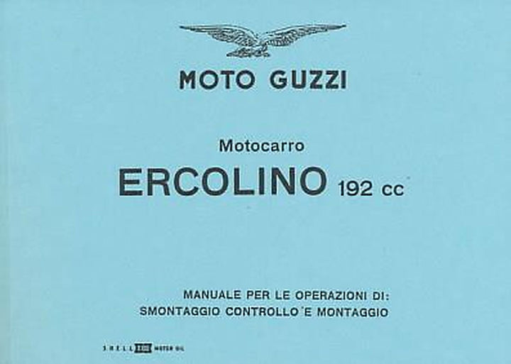 Moto Guzzi Motocarro, Ercolino 192 cc, Reparaturanleitung, Buchcover