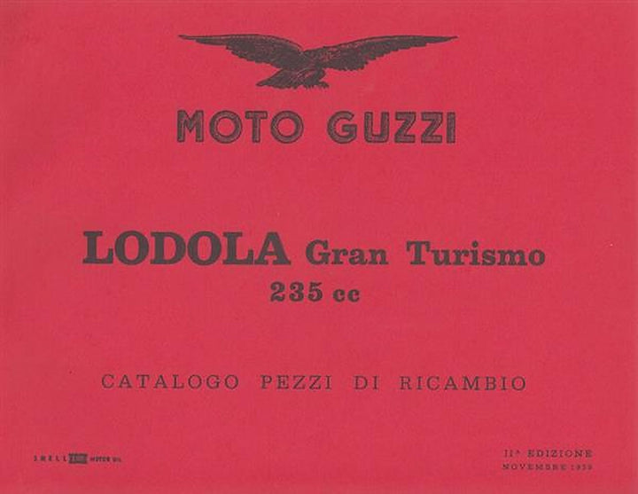 Moto Guzzi Lodola Gran Turismo, 235 ccm, Catalogo pezzi di ricambio, Buchcover
