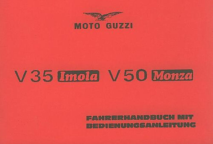Moto Guzzi V 35 Imola, V 50 Monza, Betriebsanleitung, Buchcover