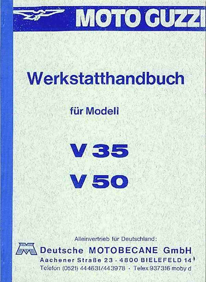 Moto Guzzi V35 und V 50 Werkstatthandbuch, Buchcover