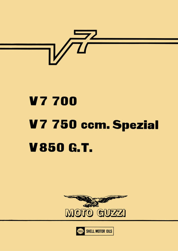Moto Guzzi V7, V7 Spezial, 850GT Reparaturanleitung, Buchcover