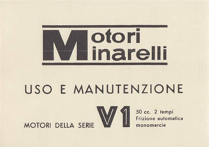 Moto Minarelli V1 Motoren, Uso e Manutenzione, Buchcover