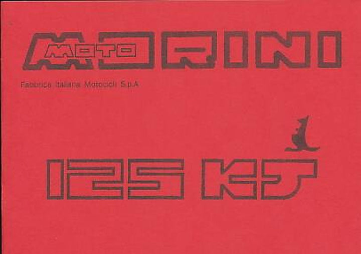 Moto Morini 125 KJ, Istruzioni, Buchcover