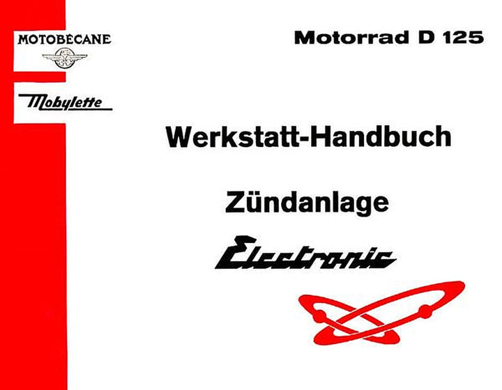 Motobecane D 125, "Electronic" Zündanlage, Werkstatt-Handbuch, Buchcover