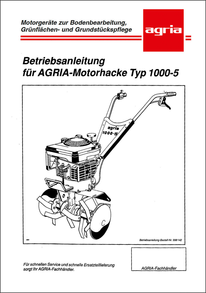 Agria 1000-5 Betriebsanleitung, Buchcover