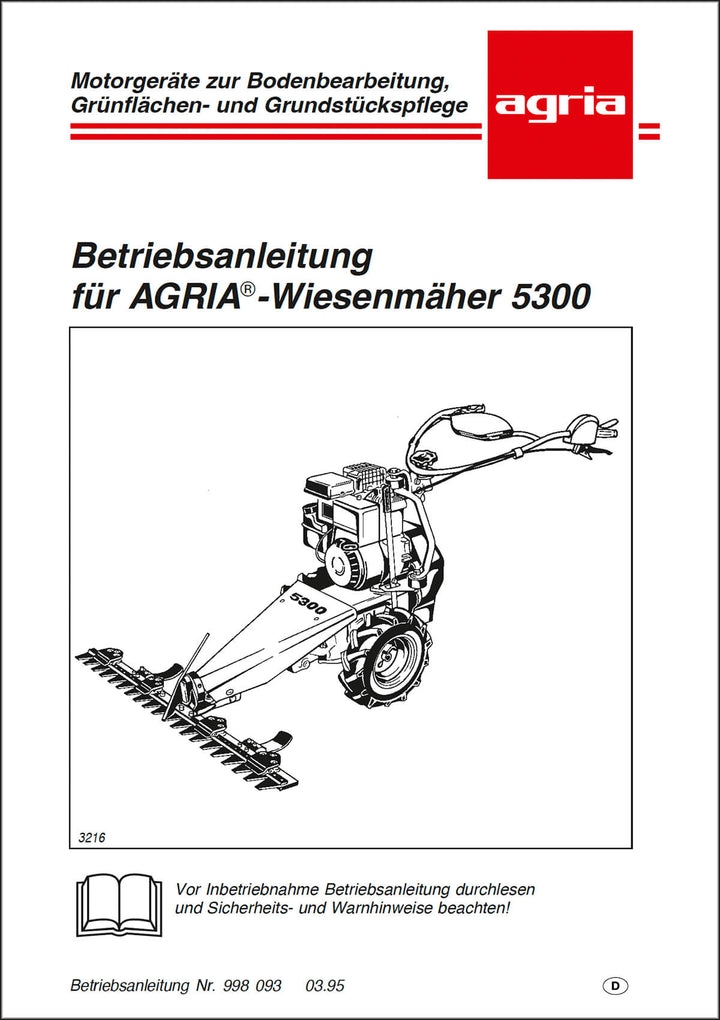 Agria 5300 Betriebsanleitung 998 093, Buchcover
