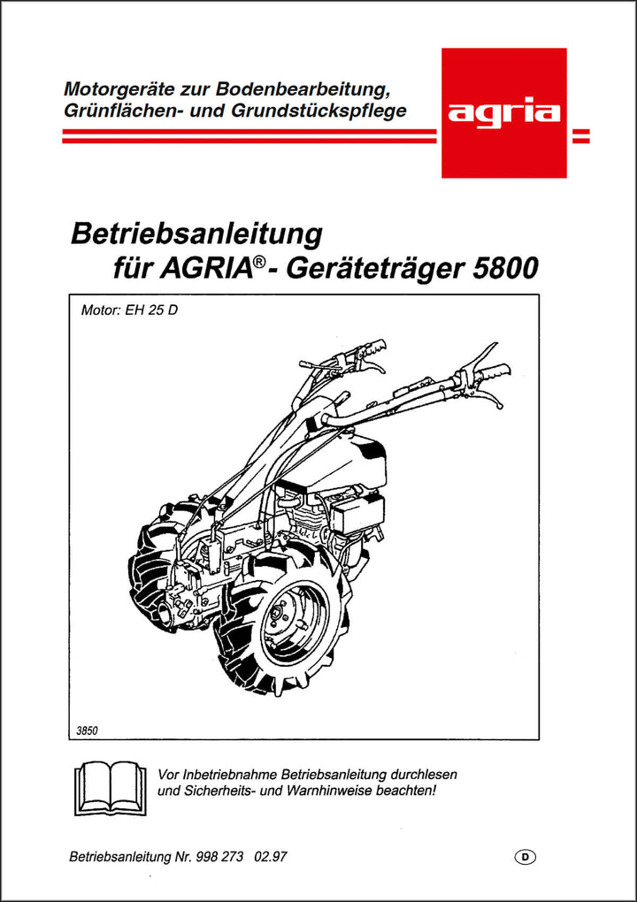 Agria 5800 Betriebsanleitung, Buchcover