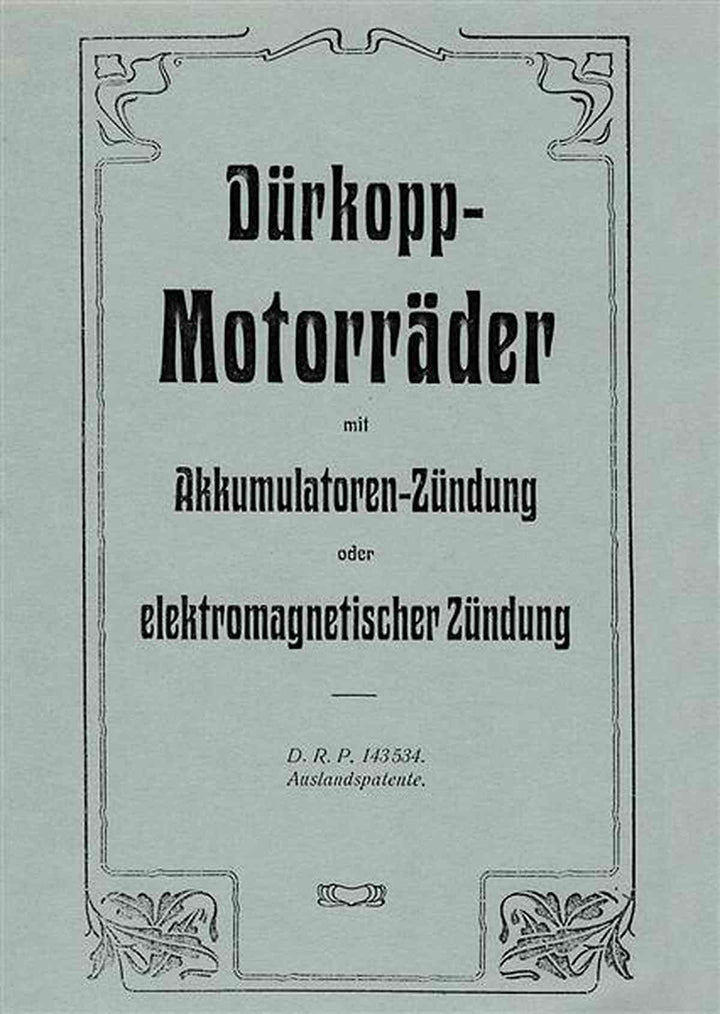 Dürkopp Motorrad Prospekt 1904-1905, Buchcover