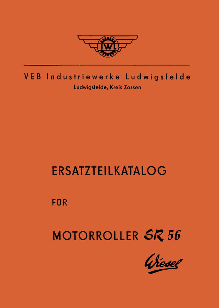 IWL SR56 Wiesel Motorroller Ersatzteilkatalog, Buchcover