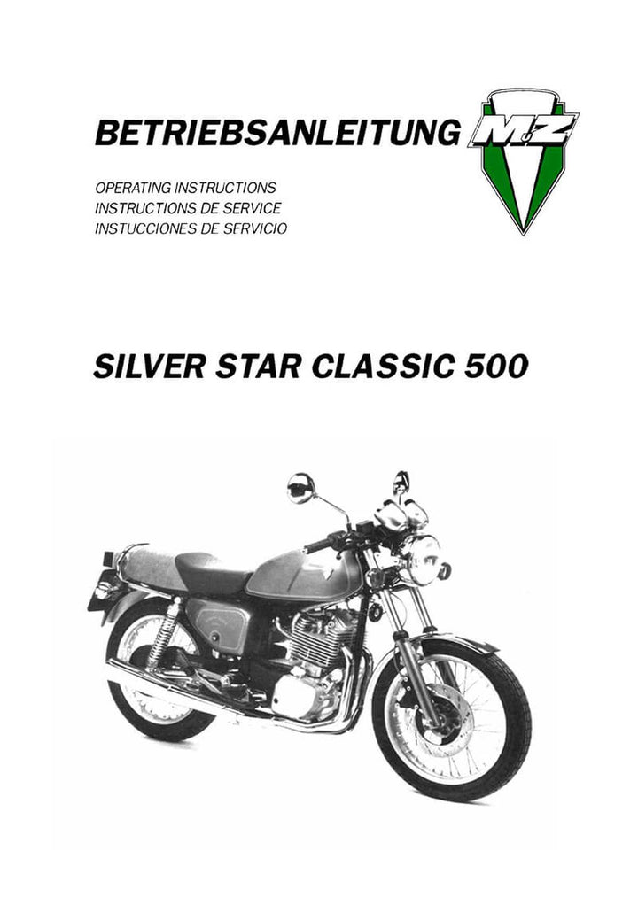 MZ Silver Star Classic 500 mit Rotax-Motor, Betriebsanleitung, Buchcover