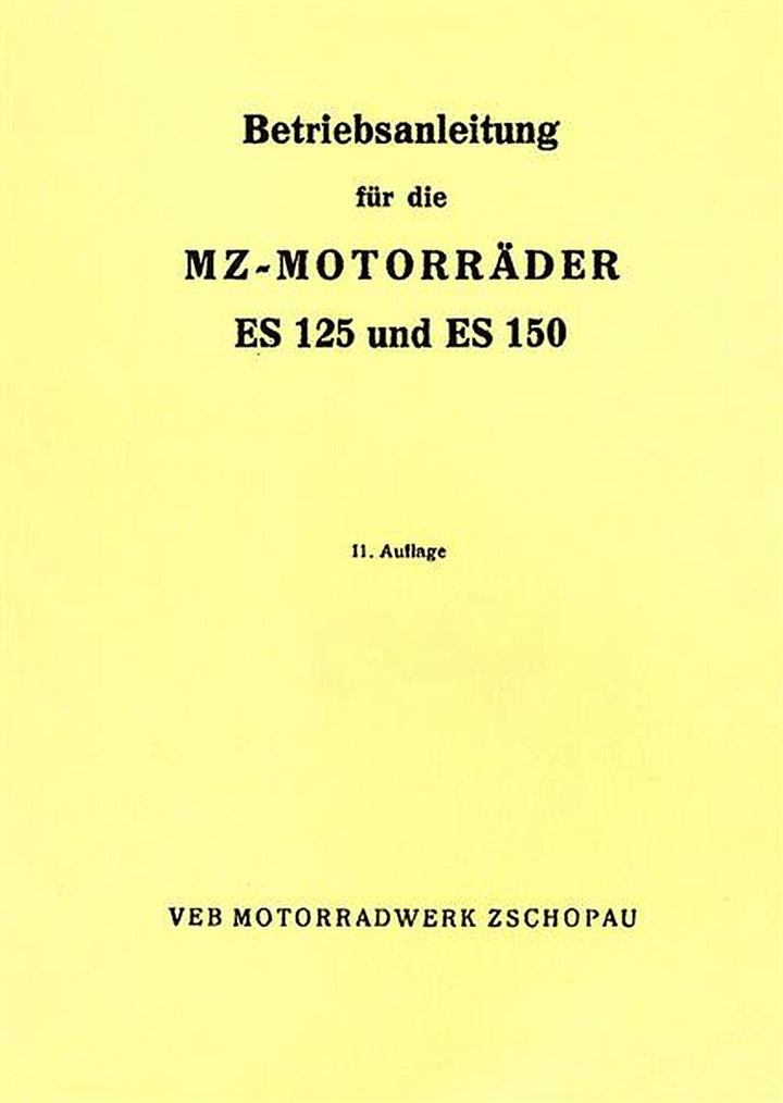 MZ ES125 und ES150 Betriebsanleitung, Buchcover