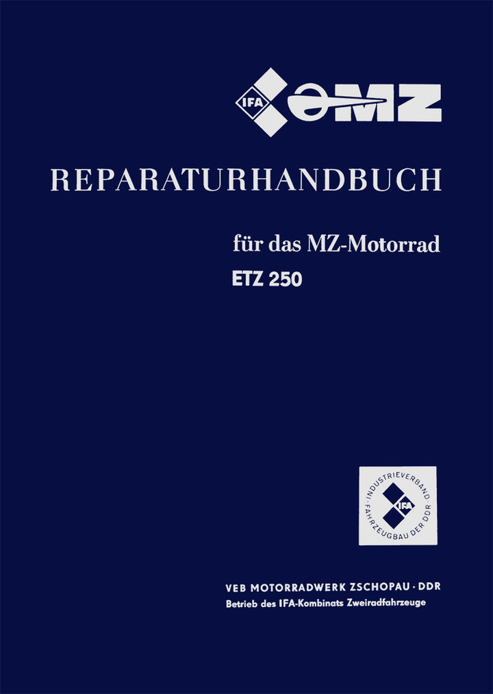 MZ ETZ250 Reparaturhandbuch, Buchcover
