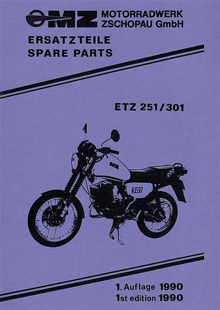 MZ ETZ251 und ETZ301 Ersatzteilkatalog, Buchcover