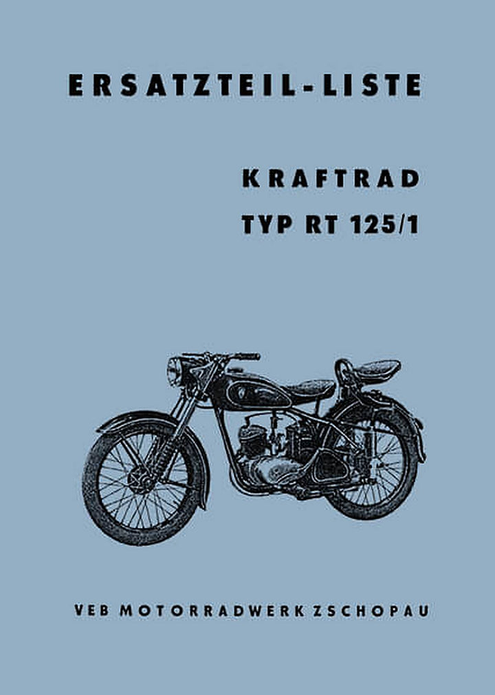 MZ RT125/1 Ersatzteilkatalog, Buchcover