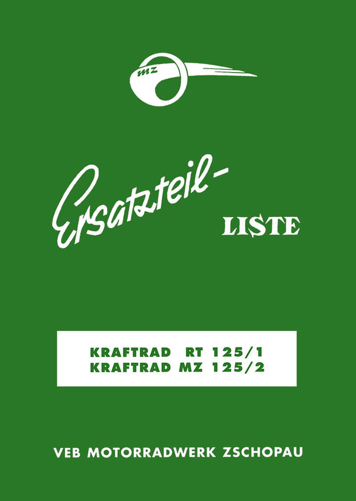 MZ RT125/1 und MZ125/2 Ersatzteilliste, Buchcover