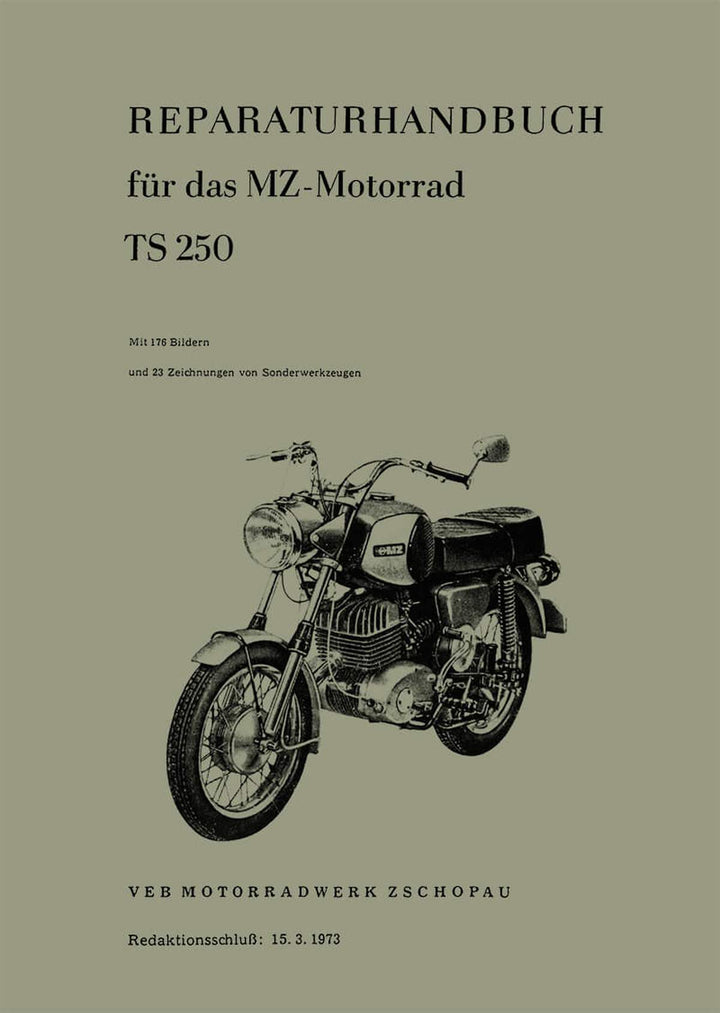 MZ TS250 Standard & TS250 de Luxe Reparaturanleitung, Buchcover
