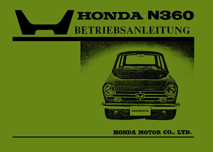 Honda N360 Betriebsanleitung, Buchcover