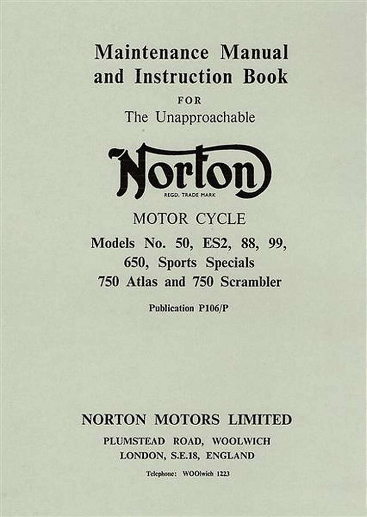 Norton Maintenance Manual, Buchcover