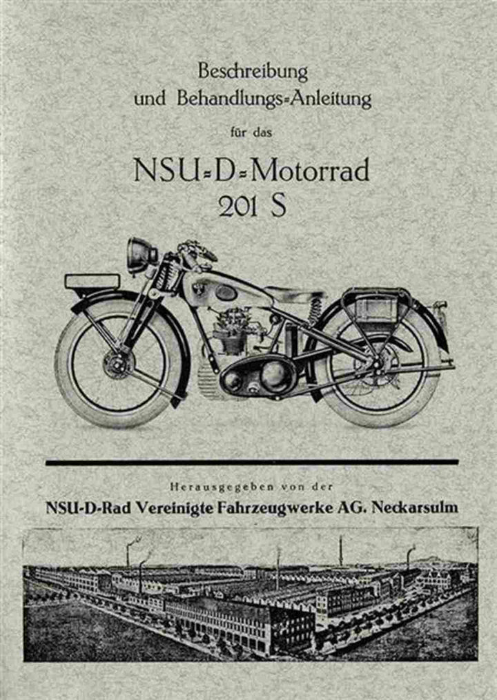 NSU "D"-Motorrad 201S Betriebsanleitung, Buchcover