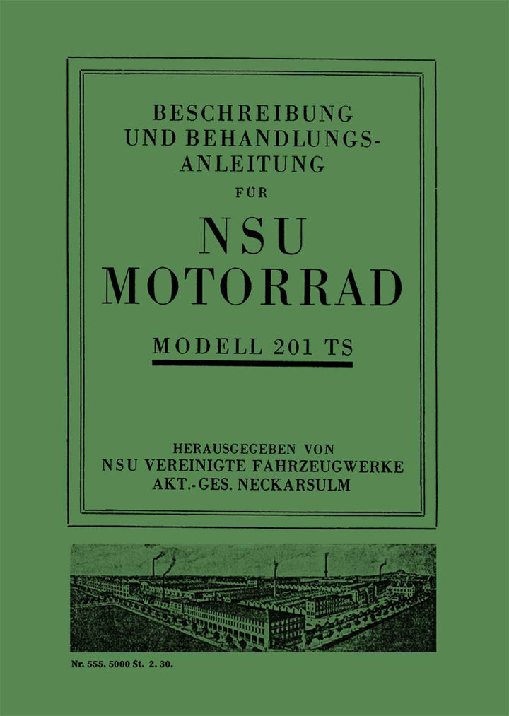 NSU 201TS Betriebsanleitung, Buchcover