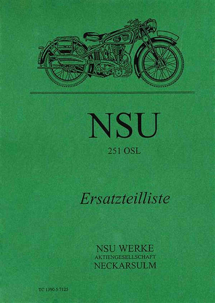 NSU 251OSL Ersatzteilkatalog, Buchcover
