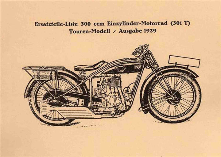 NSU 301 T 300 ccm Tourenmodell 1929 Ersatzteilkatalog, Buchcover