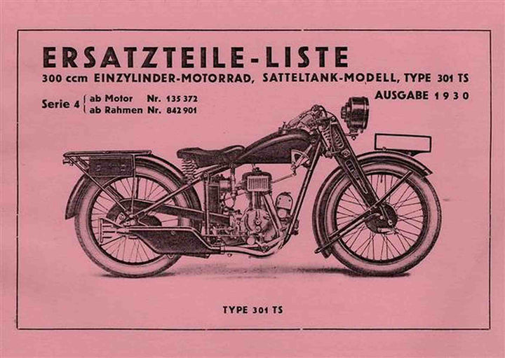 NSU 301 TS 300 ccm, Ersatzteilkatalog, Buchcover