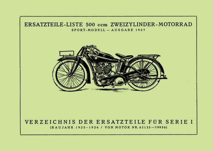 NSU 500 Sport-Modell 502T Ersatzteilkatalog, Buchcover