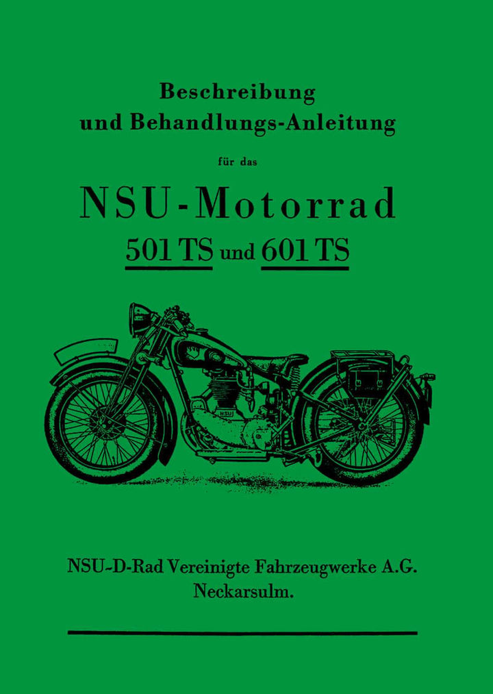 NSU 501TS und 601TS Betriebsanleitung, Buchcover
