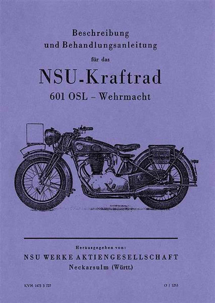 NSU 601OSL WH Betriebsanleitung, Buchcover