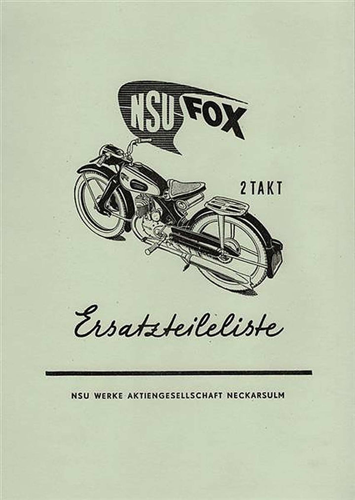 NSU Fox 125 Ersatzteilkatalog, Buchcover