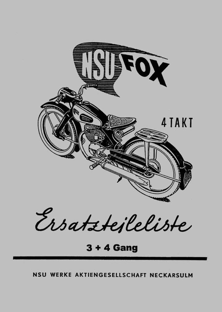 NSU Fox Ersatzteilkatalog, Buchcover