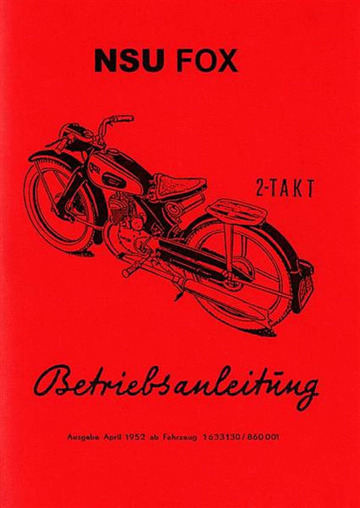 NSU Fox Betriebsanleitung, Buchcover